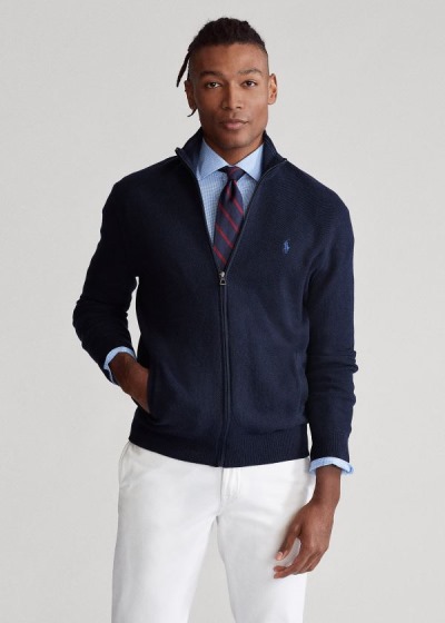 Polo Ralph Lauren Cotton Full-Zip Striktrøje Herre Danmark (RVPYA7539)